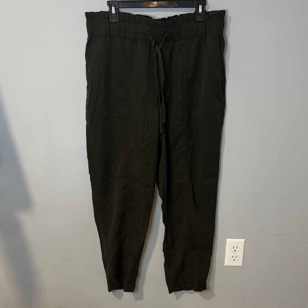 A New Day Soft Flowy Olive Green Lyocell Straight Leg Pants
